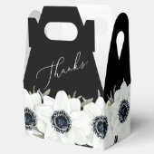 Zwart-wit bloemig bruidsfeest bedankdoosjes (Geopend)