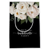 Zwart-Wit Bloemig Bruidsfeest Medium Cadeauzakje (Voorkant)