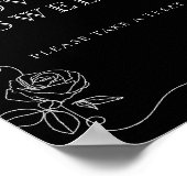 Zwart & Wit Bloemig Bruidsfeestje Love is Sweet Poster (Hoek)