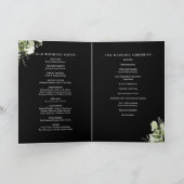 Zwart-Wit Bloemig Groene Huwelijks  Programma (Binnen)