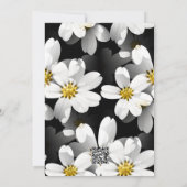 Zwart-Wit Bloemig Verjaardagsfeest Kaart (Achterkant)