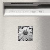 Zwart & Wit Bloemmagneet Magneet (Insitu (Vaatwasser))