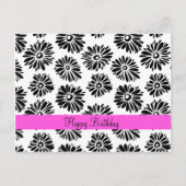 Zwart-wit bloemmotief ansichtkaart briefkaart (Voorkant)