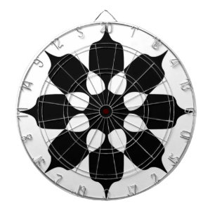 ZWART-WIT BLOEMMOTIEF DARTBORD