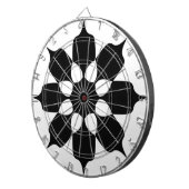 ZWART-WIT BLOEMMOTIEF DARTBORD (Voorkant Rechts)