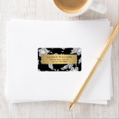  zwart-wit bloemmotief etiket (Insitu)