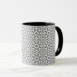 Zwart & Wit Bloemmotief Geometrisch Monochroom Ont Mok
