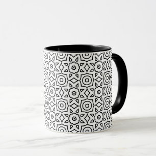 Zwart & Wit Bloemmotief Geometrisch Monochroom Ont Mok