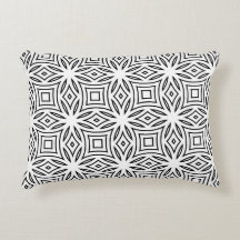 Zwart-wit bloemmotief geometrisch patroon