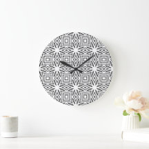 Zwart-wit bloemmotief geometrisch patroon