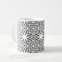 Zwart-wit bloemmotief geometrisch patroon