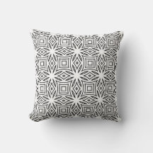 Zwart-wit bloemmotief geometrisch patroon