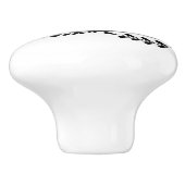 Zwart-wit bloemmotief keramische knop (Zijkant)