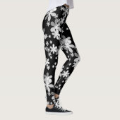 zwart wit bloemmotief leggings (Rechts)