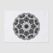 Zwart-wit bloemmotief mandala tissuepapier (Voorkant)