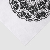 Zwart-wit bloemmotief mandala tissuepapier (Detail)