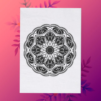 Zwart-wit bloemmotief mandala tissuepapier