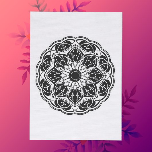 Zwart-wit bloemmotief mandala tissuepapier