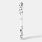 Zwart-wit bloemmotief minimalistisch modern Case-Mate iPhone case (Achterkant / Links)