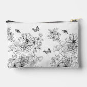 Zwart-wit bloemmotief minimalistisch modern etui (Achterkant)