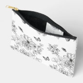 Zwart-wit bloemmotief minimalistisch modern etui (Open)