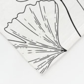 Zwart-wit bloemmotief minimalistisch modern fleece deken (Hoek)