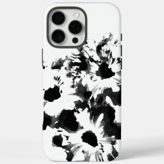Zwart & wit bloemmotief originele kunst iPhone 16 pro max hoesje