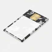  zwart-wit bloemmotief post-it® notes (Schuin)