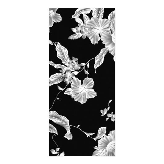  zwart-wit bloemmotief reclamekaart (Achterkant)