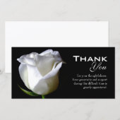 Zwart & wit bloemmotief rouwkaarten bedankkaart (Voorkant / Achterkant)