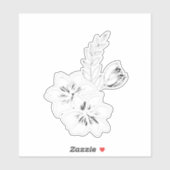 Zwart-wit bloemmotief sticker (Vel)
