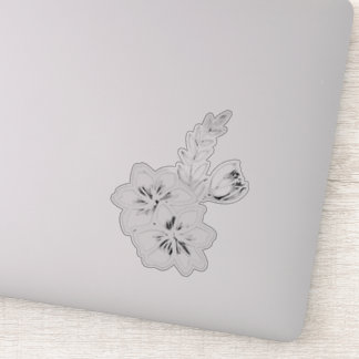Zwart-wit bloemmotief sticker