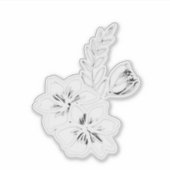 Zwart-wit bloemmotief sticker (Voorkant)