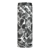 Zwart-wit bloemmotief thermosbeker (Achterkant)
