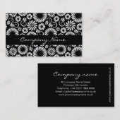 Zwart-wit bloemmotief Visitekaartje (Voorkant / Achterkant)
