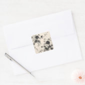 zwart-wit bloemmotieven vierkante sticker (Envelop)