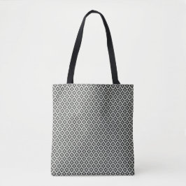 Zwart-wit bloemnaadloos patroon tote bag