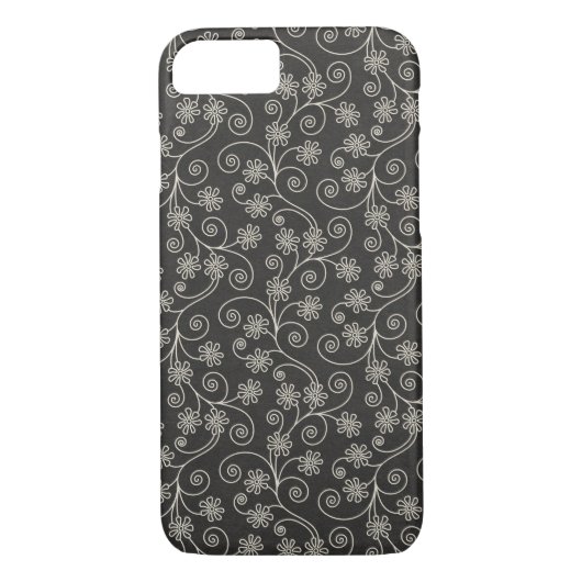 zwart-wit bloemontwerp Case-Mate iPhone case (Achterkant)