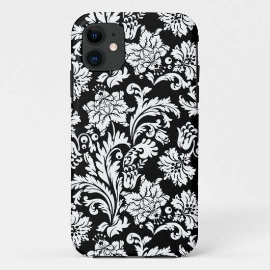 Zwart-wit  bloemontwerp Case-Mate iPhone case (Achterkant)