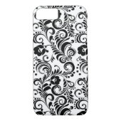 Zwart wit bloemontwerp Case-Mate iPhone case (Achterkant)