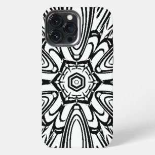 zwart-wit bloemontwerp iPhone 13 pro max hoesje