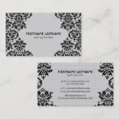 Zwart-wit bloemontwerp Sjabloon Visitekaartje (Voorkant / Achterkant)