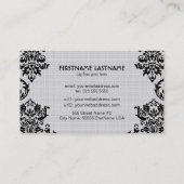 Zwart-wit bloemontwerp Sjabloon Visitekaartje (Achterkant)