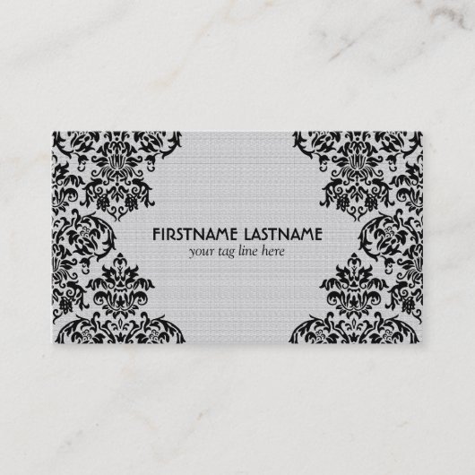 Zwart-wit bloemontwerp Sjabloon Visitekaartje (Voorkant)