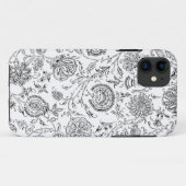 Zwart-wit bloempatroon Case-Mate iPhone case (Achterkant (horizontaal))