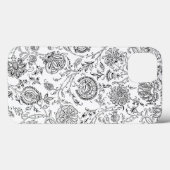 Zwart-wit bloempatroon Case-Mate iPhone case (Achterkant (horizontaal))