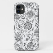 Zwart-wit bloempatroon Case-Mate iPhone case (Achterkant)