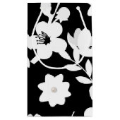 zwart-wit bloempatroon en parels klein cadeauzakje (Achterkant)