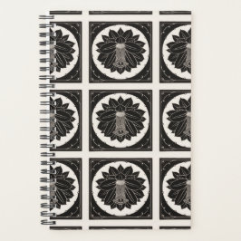 Zwart-wit bloempatroon Julie de Graag 2022 Planner