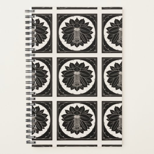 Zwart-wit bloempatroon Julie de Graag 2022 Planner (Voorkant)